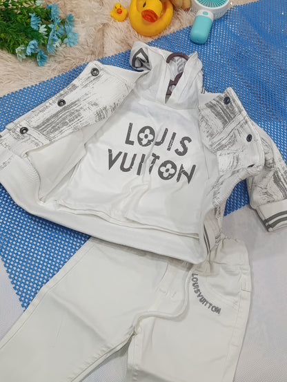 3-Piece Winter Outfit Set for Baby Boys – Hoodie, Jacket & Trouser